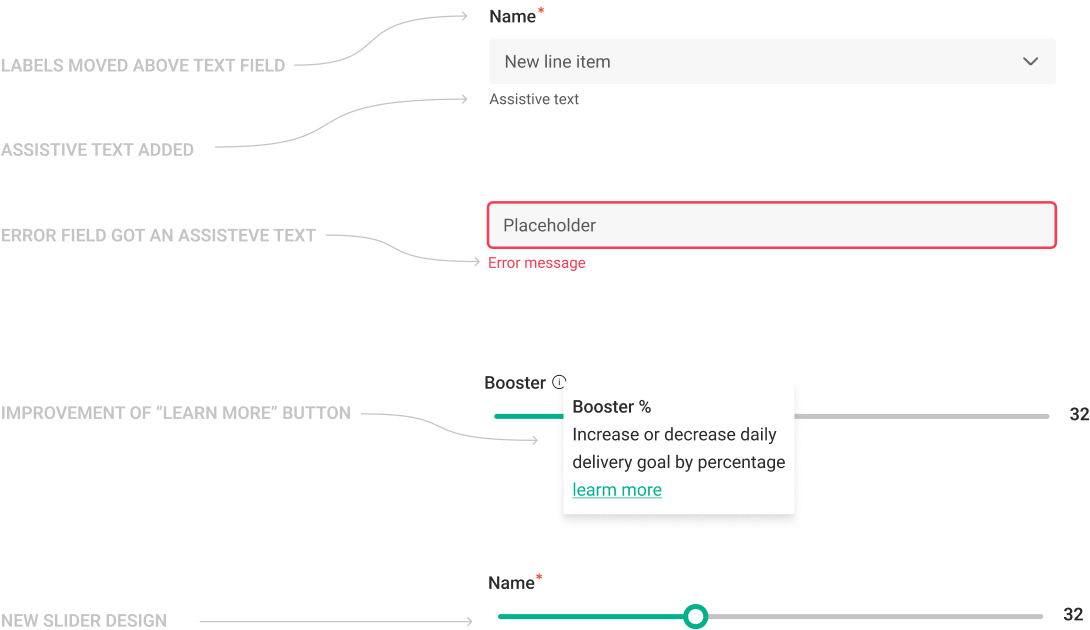 Proposed input changes