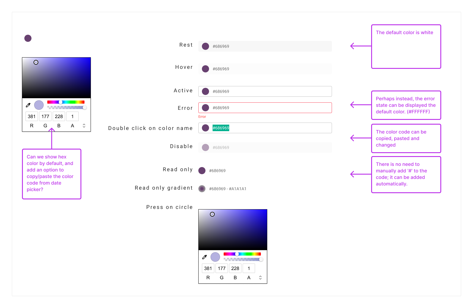 The color picker
